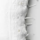 Këllëf jastëku prej liri me dantella të bardhë për shtrat me dizajn luksoz Prodhuar në Itali - Kiss Viadurini