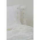 Këllëf jastëku prej liri me dantella të bardhë për shtrat me dizajn luksoz Prodhuar në Itali - Kiss Viadurini