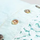 Këllëf jastëku prej liri me ngjyra, dantella Poema dhe tubacione luksoze italiane - Stego Viadurini