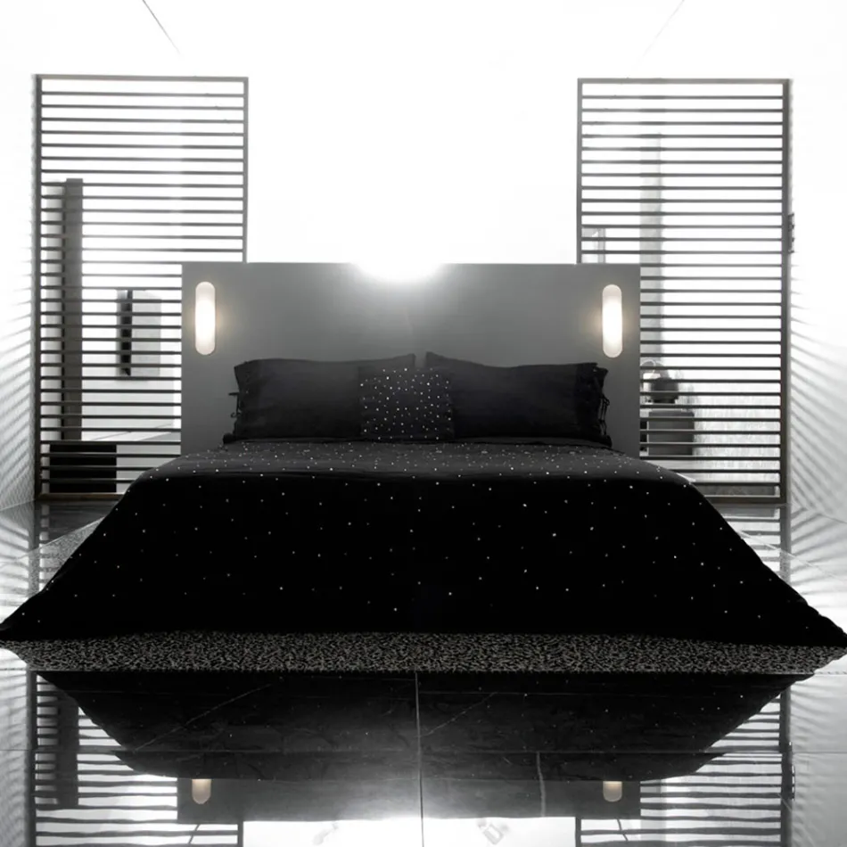 Jastëk prej liri me dantella dhe gjalpë Poema ose lidhëse të zeza Prodhuar në Itali - Masone Viadurini