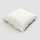 Këllëf jastëku prej liri me shkumës ose retro të lehtë me lidhëse me dizajn katror - Prisco Viadurini
