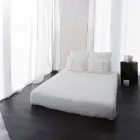 Këllëf jastëku prej liri me shkumës ose retro të lehtë me lidhëse me dizajn katror - Prisco Viadurini