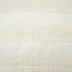 Këllëf jastëku katror me liri me shkumës ose dekorim retro me qëndisje sfere dhe kornizë - bërryl Viadurini