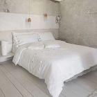 Këllëf jastëku katror me liri të bardhë të rëndë dhe lidhëse Prodhuar në Itali - Matero Viadurini
