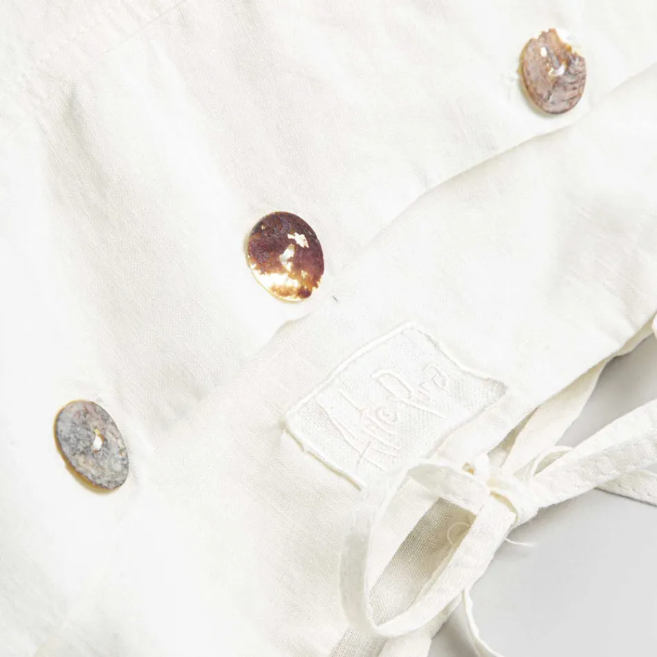 Jastëk krevati drejtkëndëshe me liri të bardhë ose të zi me kopsa dhe lidhëse - Agora Viadurini