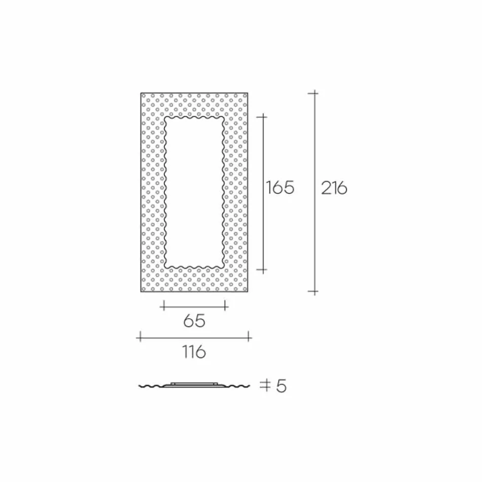 Pasqyrë moderne muri / dyshemeje Fiam Italia Pop 216x116cm prodhuar në Itali Viadurini