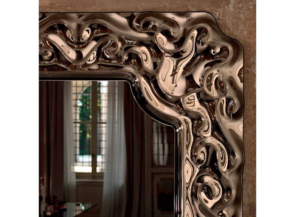Fiam Veblèn Pasqyrë muri me dizajn të ri barok prodhuar në Itali Viadurini