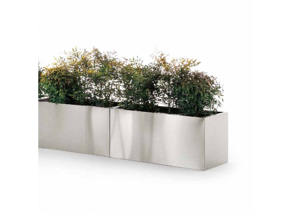 Mbjellës kopshtesh me dizajn të rrumbullakët / drejtkëndëshe në çelik i prodhuar në Itali - Philly Viadurini