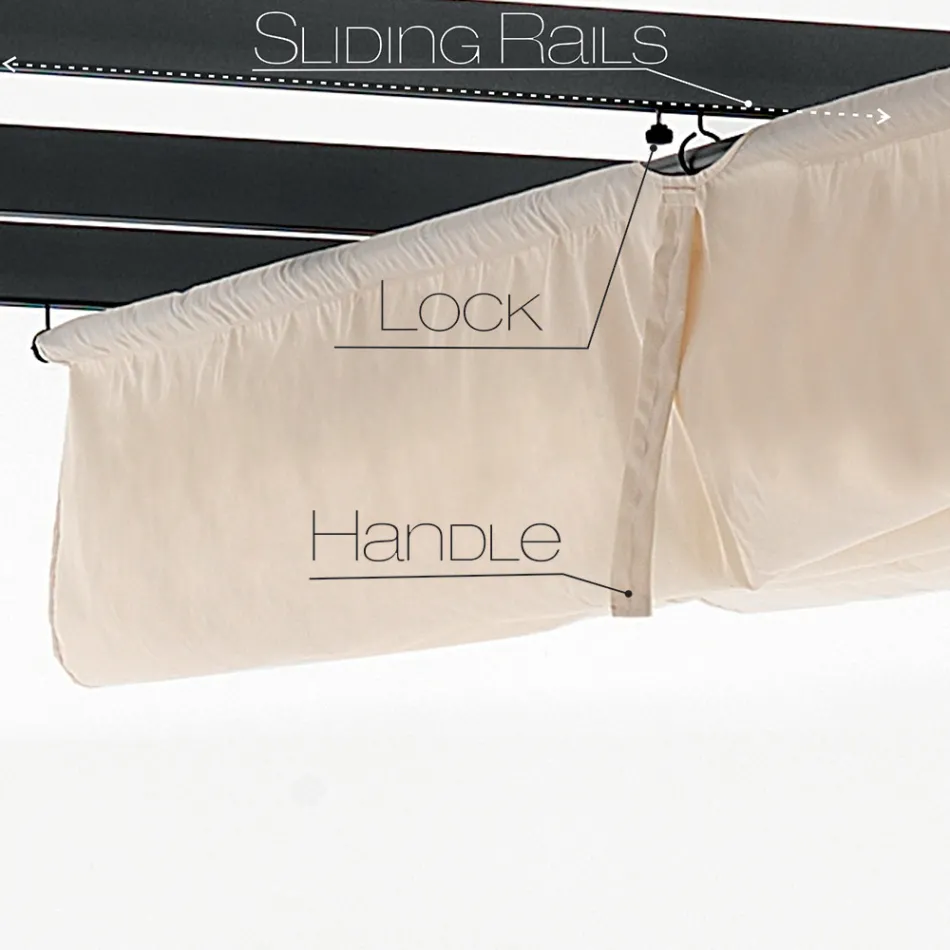 Gazebo në pluhur epoksidi të lyer me alumin dhe pëlhurë rrëshqitëse - grazhd Viadurini