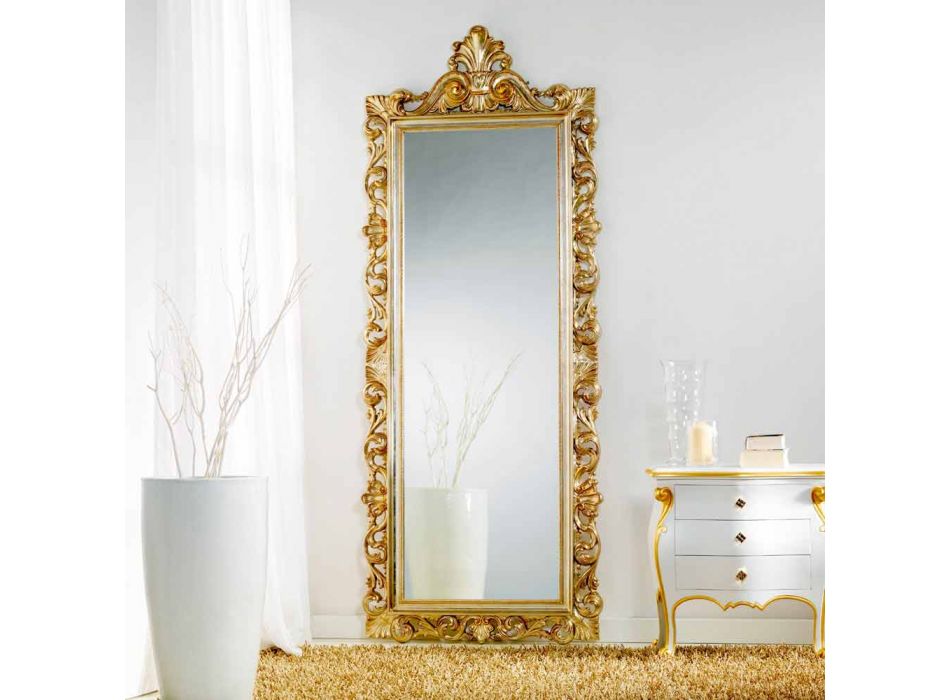 Pasqyrë e madhe dyshemeje/muri me një dizajn klasik Tiara, 86x220 cm Viadurini