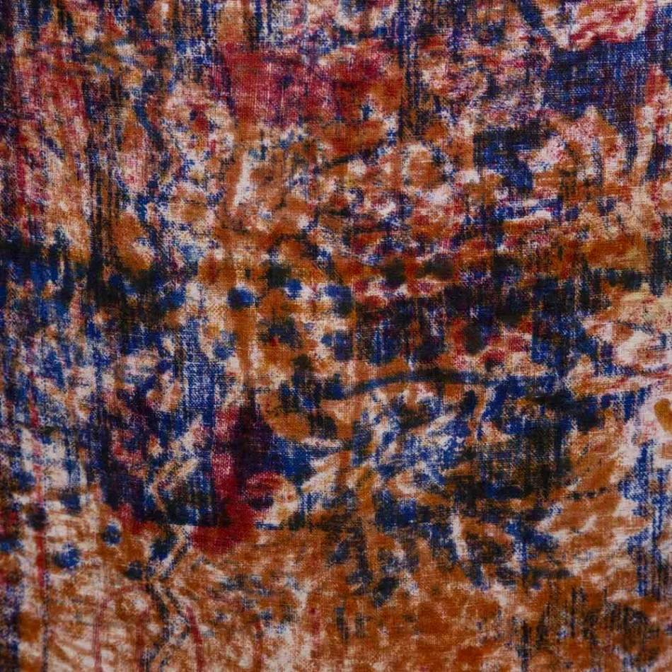 Vjollca e punuar me dorë italiane në pambuk me Manual Art Print - Markat Viadurini