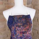 Vjollca e punuar me dorë italiane në pambuk me Manual Art Print - Markat Viadurini