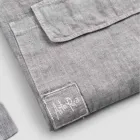 Përparëse Kuzhine prej liri antracit gri Model i ulët me xhep - Flick Viadurini