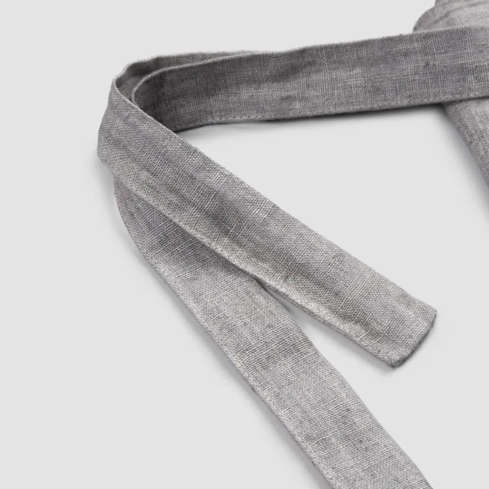 Përparëse Kuzhine prej liri antracit gri Model i ulët me xhep - Flick Viadurini