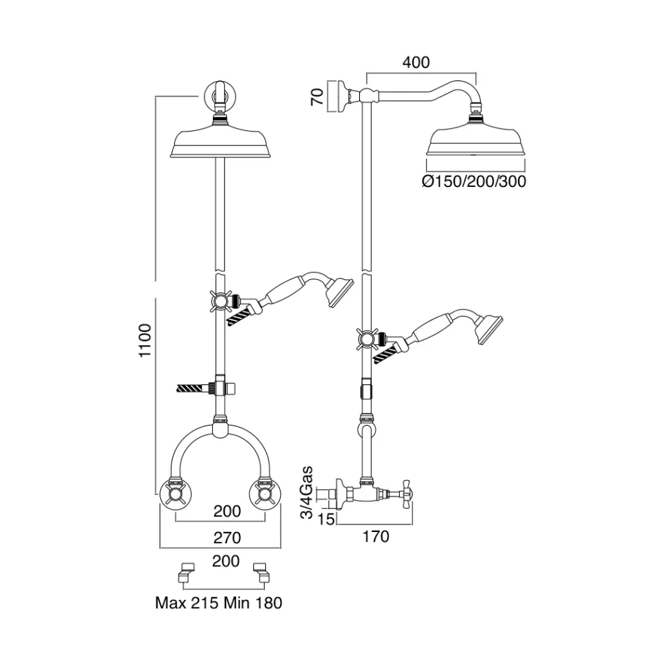 Grup dushi me shufër tunxhi Vintage Made in Italy – Katerina Viadurini