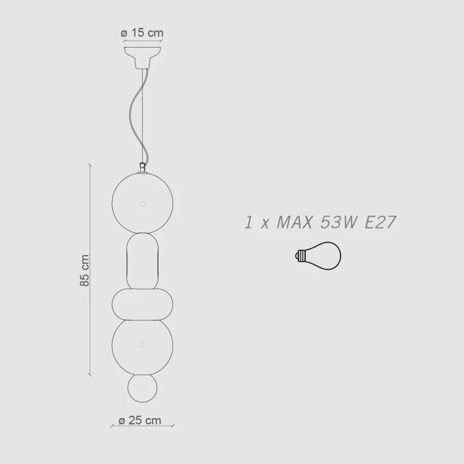 Llamba me 4 elemente ne qeramike te formave te ndryshme Made in Italy - Bumbum Viadurini