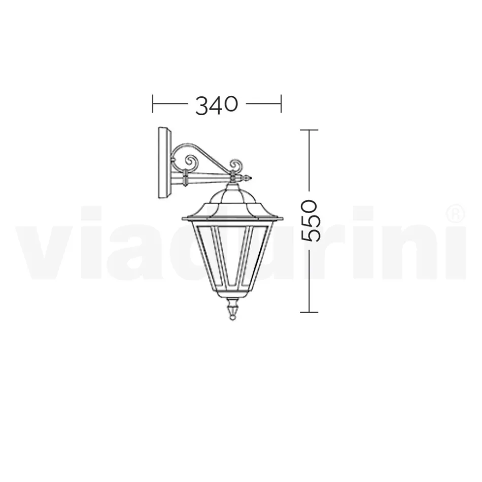 Llambë Muri Kopshti në Alumin Die-Cast Prodhuar në Itali - Pinako Viadurini