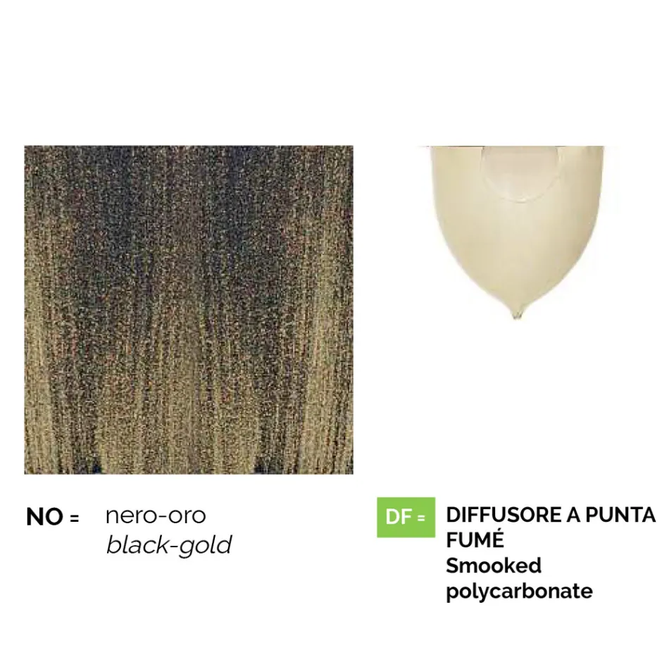 Llambë muri kopshti nga alumini i derdhur i prodhuar në Itali, Anusca Viadurini