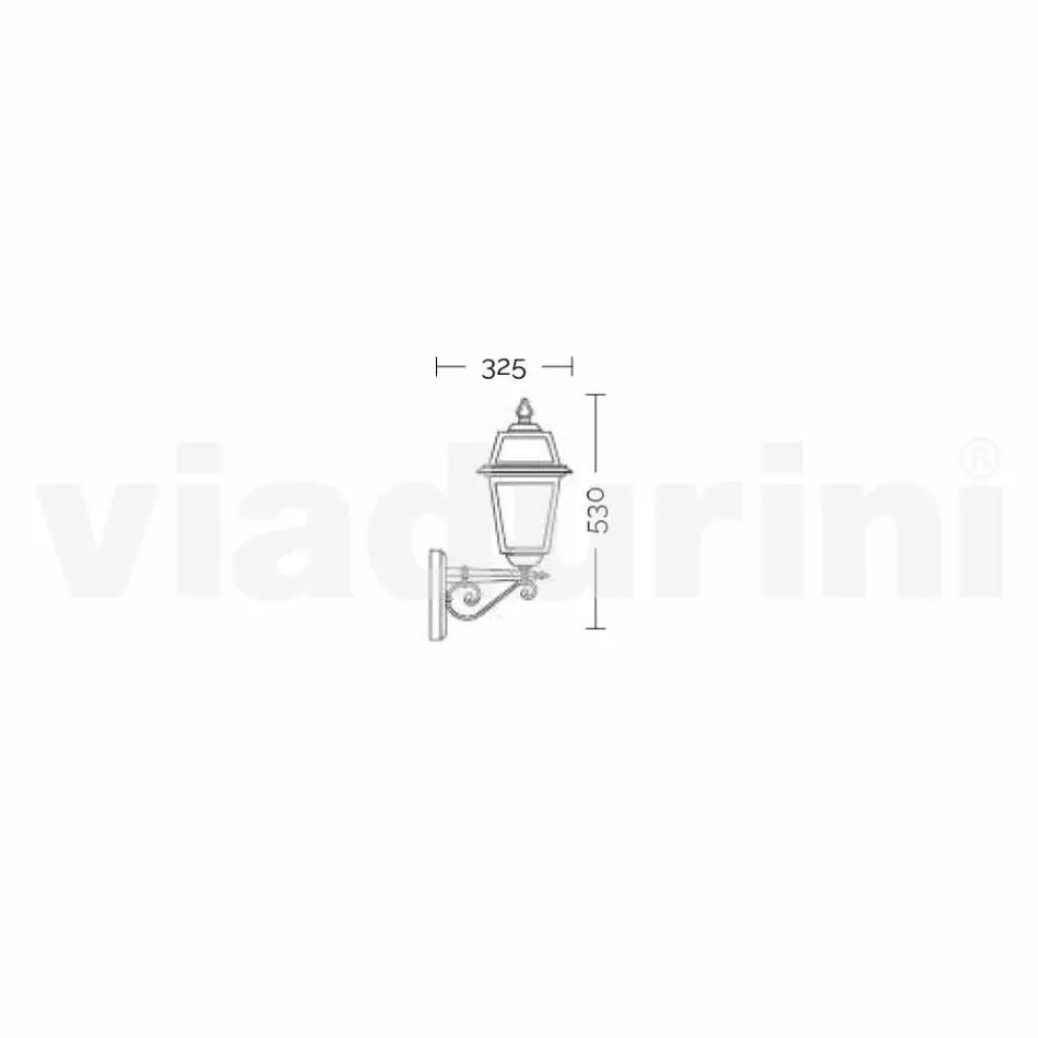 Kristel, një llambë muri kopsht alumini i bërë në Itali Viadurini