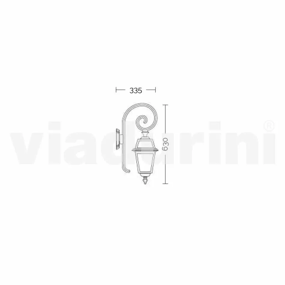 Kristel, një llambë muri kopsht alumini i bërë në Itali Viadurini