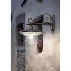 Llambë muri kopshti me lule alumini të zeza të lyera me dorë - latine Viadurini