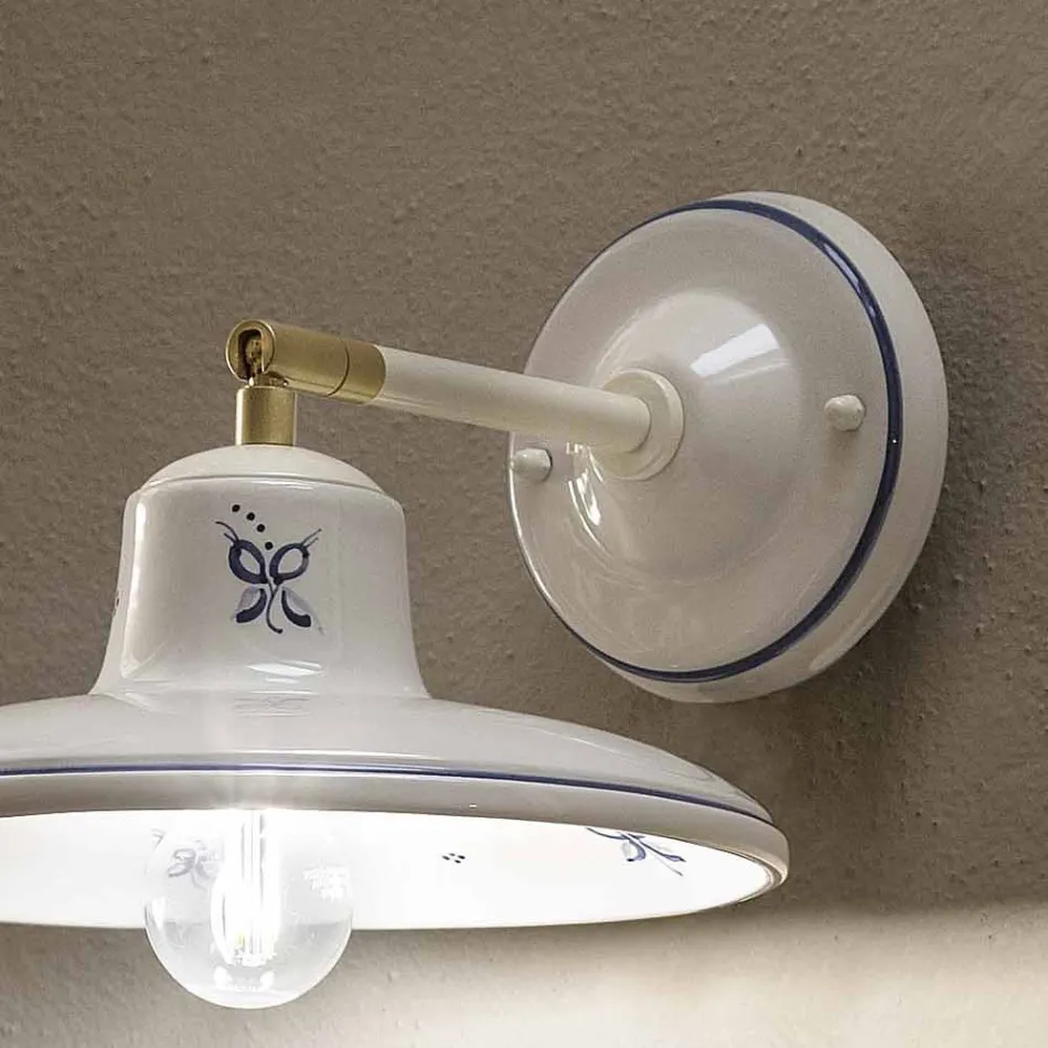 Llambë muri qeramike artizanale e dekoruar me dorë Vintage - Como Viadurini