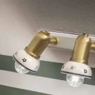 Llamba lineare muri 3 dritat e vëmendjes në tunxh dhe qeramikë e punuar me dorë - Savona Viadurini