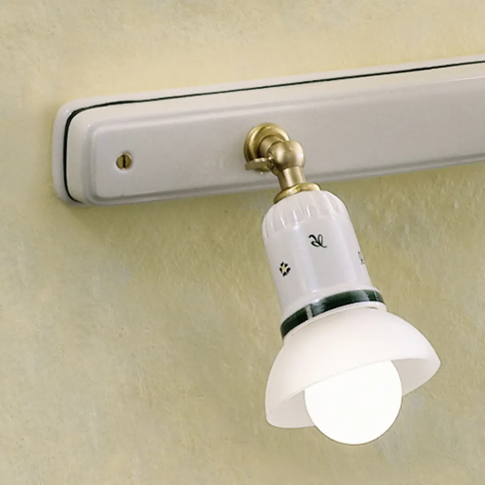 Llamba muri 2 ose 3 dritat e vëmendjes Tunxh dhe qeramike e lyer me dorë - Savona Viadurini