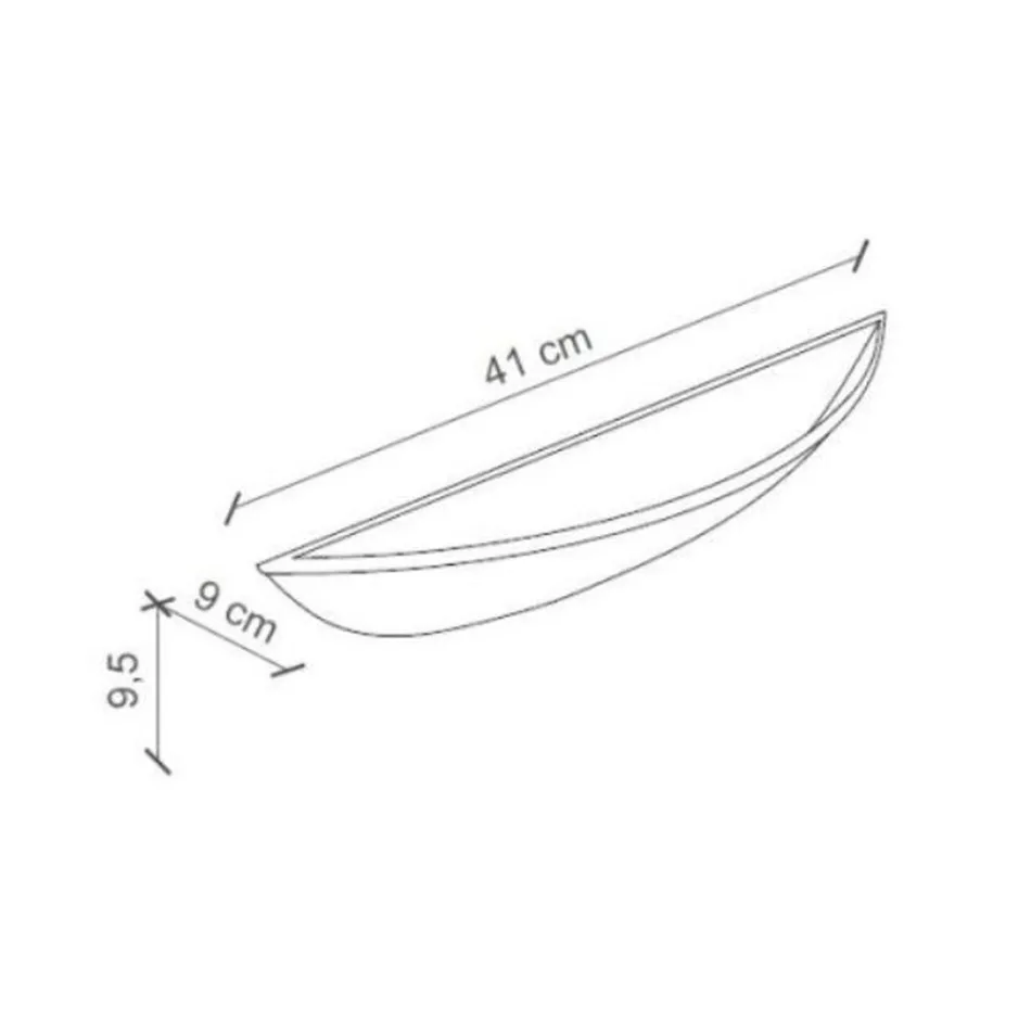 Llambë muri gjysmëhëne e punuar me dorë në hekur dhe qeramikë - Vintage Viadurini