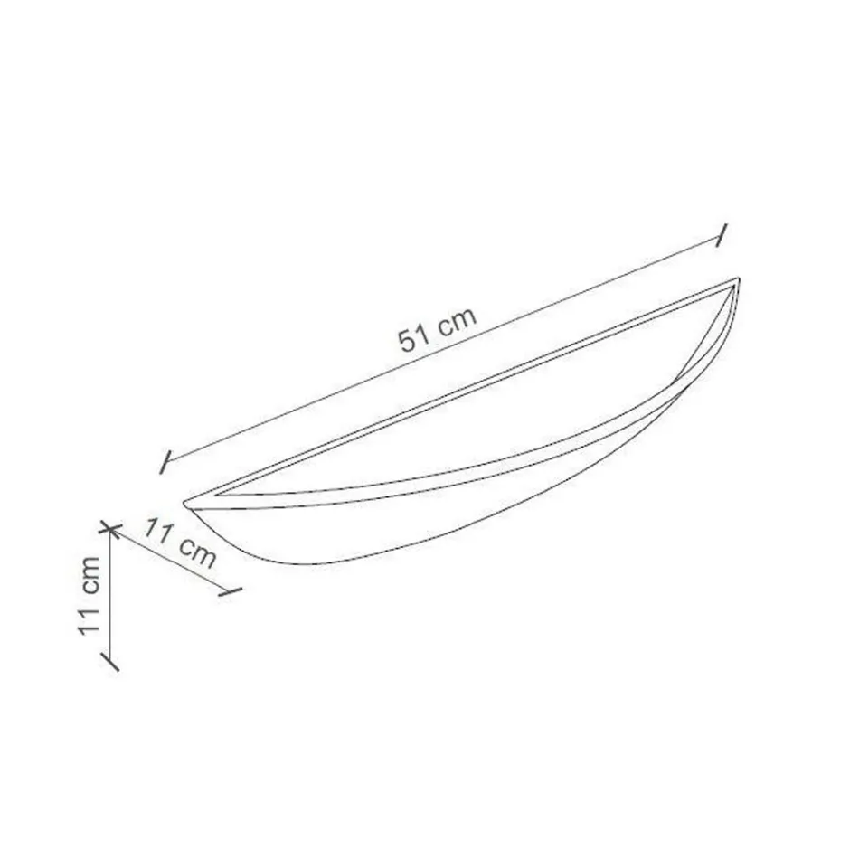Llambë muri gjysmëhëne e punuar me dorë në hekur dhe qeramikë - Vintage Viadurini
