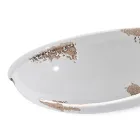 Llambë muri gjysmëhëne e punuar me dorë në hekur dhe qeramikë - Vintage Viadurini