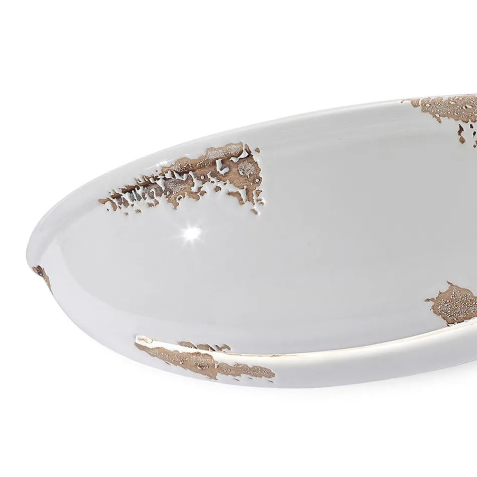 Llambë muri gjysmëhëne e punuar me dorë në hekur dhe qeramikë - Vintage Viadurini