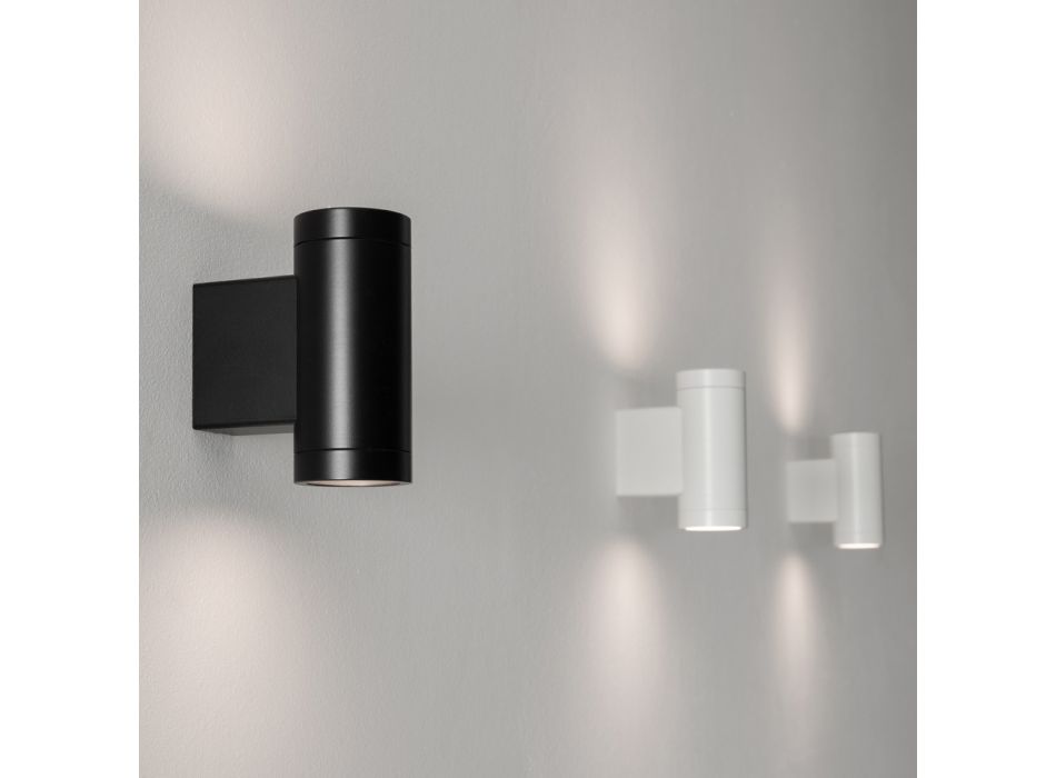 Dizajni llambë muri të jashtme në alumin të bardhë ose të zi - Leopida Viadurini
