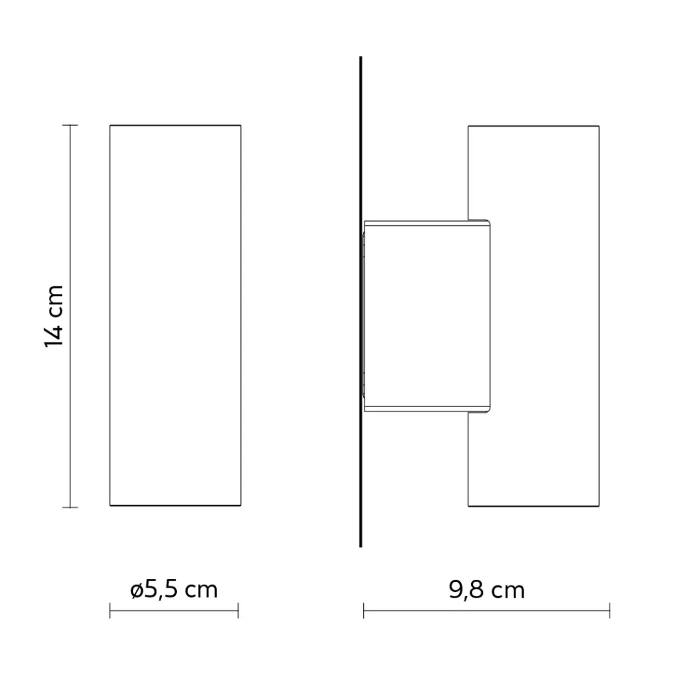 Dizajni llambë muri të jashtme në alumin të bardhë ose të zi - Leopida Viadurini