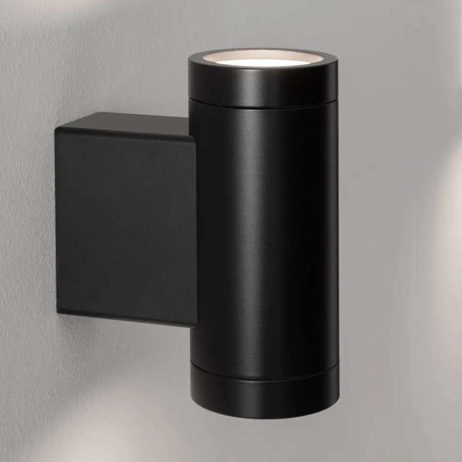 Dizajni llambë muri të jashtme në alumin të bardhë ose të zi - Leopida Viadurini