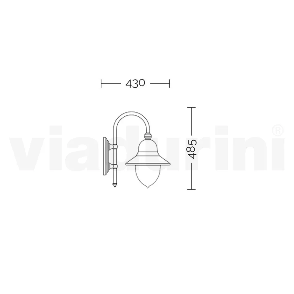 Llambë muri vintage në natyrë në alumin Prodhuar në Itali - Cassandra Viadurini