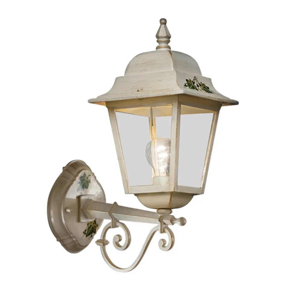 Llamba muri e kopshtit nga alumini e bardhë e dekoruar me dorë - Gorizia Viadurini