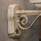 Llamba muri në alumin të bardhë dhe dekorim i lyer me dorë - Gorizia Viadurini