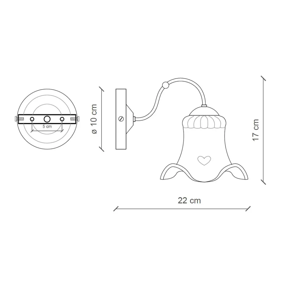Dritë varëse qeramike e stilit fshatar Chieti nga Ferroluce Viadurini