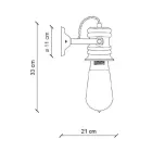 Llamba muri ne hekur dhe qeramike Industriale e punuar me dore - Urban Viadurini