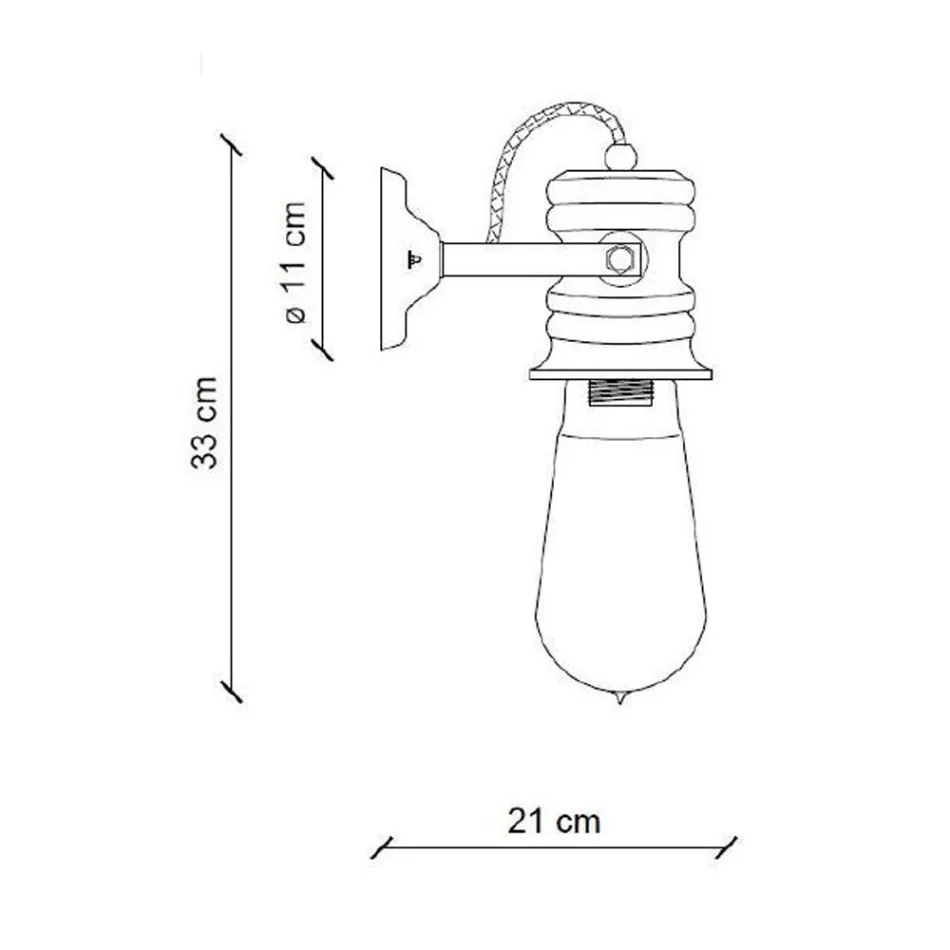 Llamba muri ne hekur dhe qeramike Industriale e punuar me dore - Urban Viadurini
