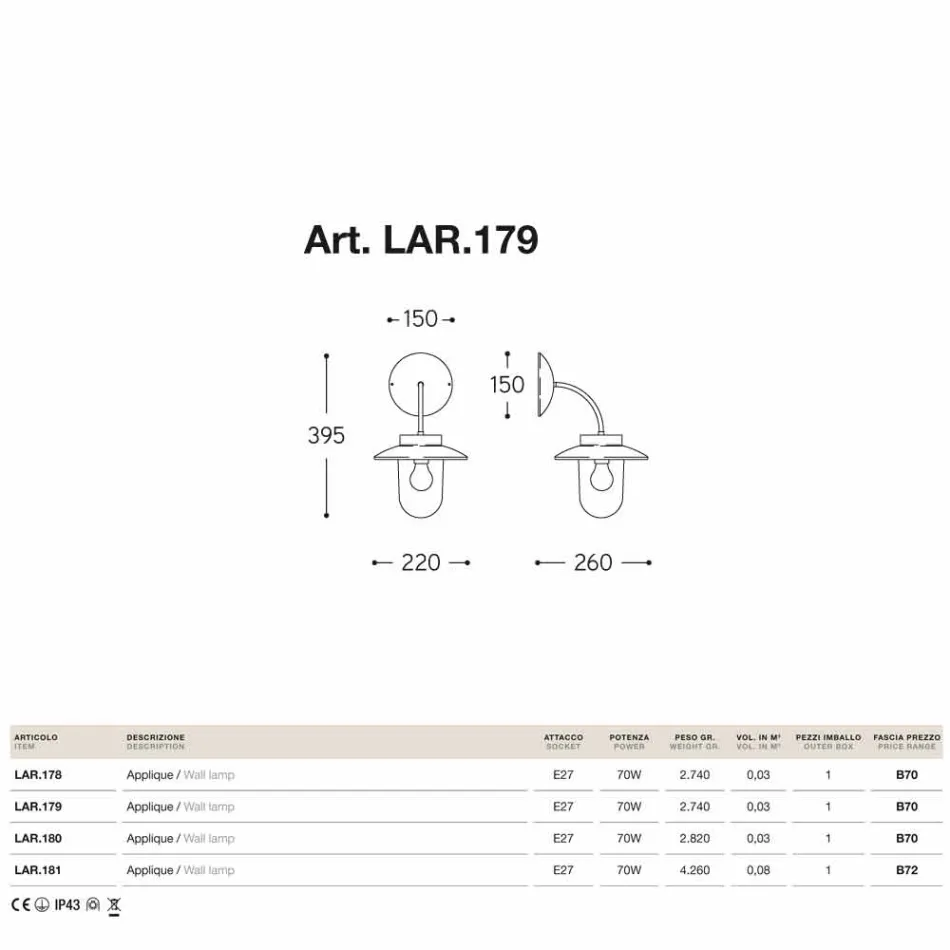 Llambë muri La Traviata bakër, qelqi, bronzi antik Viadurini