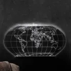 Llambë muri Planisphere në kristal akrilik të gdhendur me lazer - Rihanna Viadurini