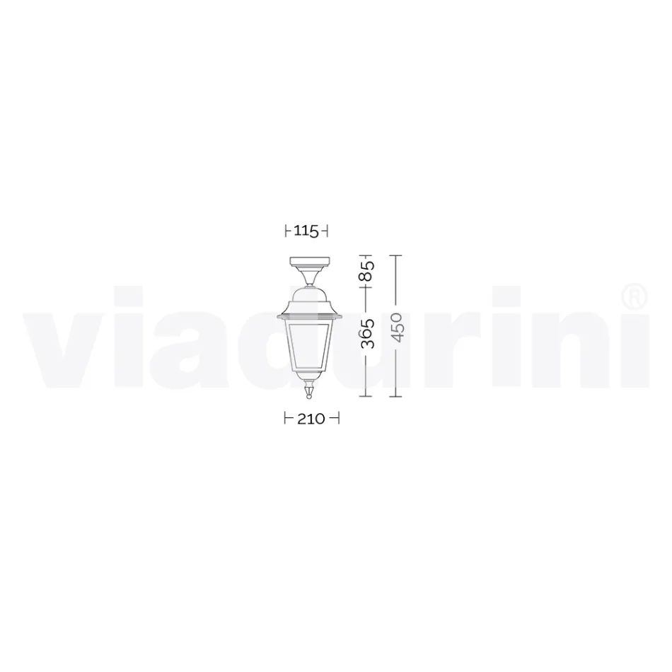 Llamba e kopshtit prej alumini e prodhuar në Itali, Aquilina Viadurini