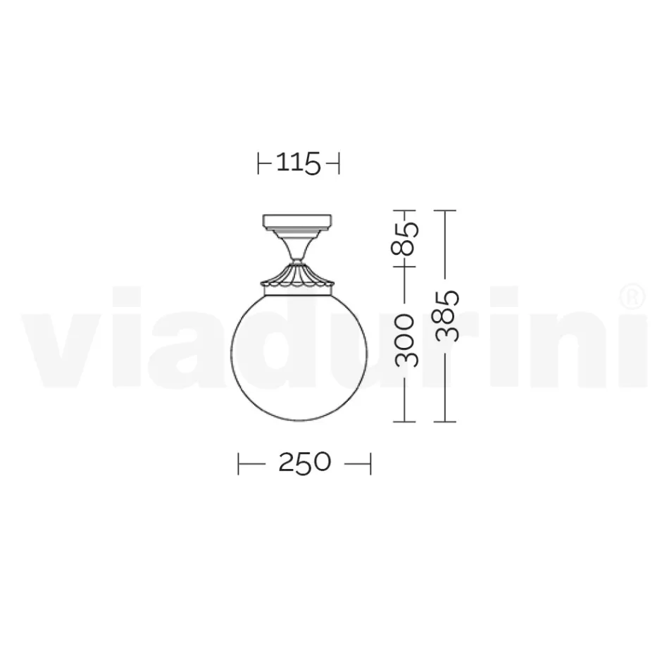 Llamba tavani prej akrilik dhe alumini të zi Prodhuar në Itali - Trovanero Viadurini