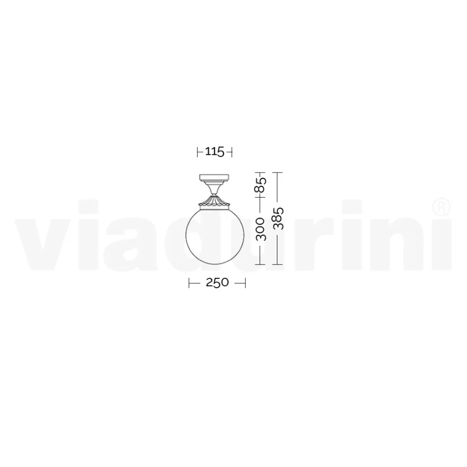 Llamba tavani në strukturë opal akrilike dhe alumini të bardhë - Trovabianco Viadurini