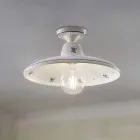 Llamba tavani me dekorime qeramike dhe vintage të lyera me dorë - Como Viadurini