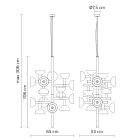 Llamba pezulluese 16 Dizajn dritash në të bardhë ose të zezë - Celio alumini Viadurini