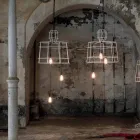 Llambë pezullimi 3 drita në dizajn metali të bardhë ose natyror - stilolaps Viadurini