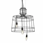 Llambë pezullimi 3 drita në dizajn metali të bardhë ose natyror - stilolaps Viadurini